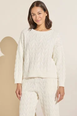 Cable Knit Recycled Sweater Crewneck-Eberjey Flash Sale