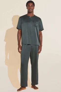 Charles Washable Silk Short Sleeve & Pant Pj Set-Eberjey New
