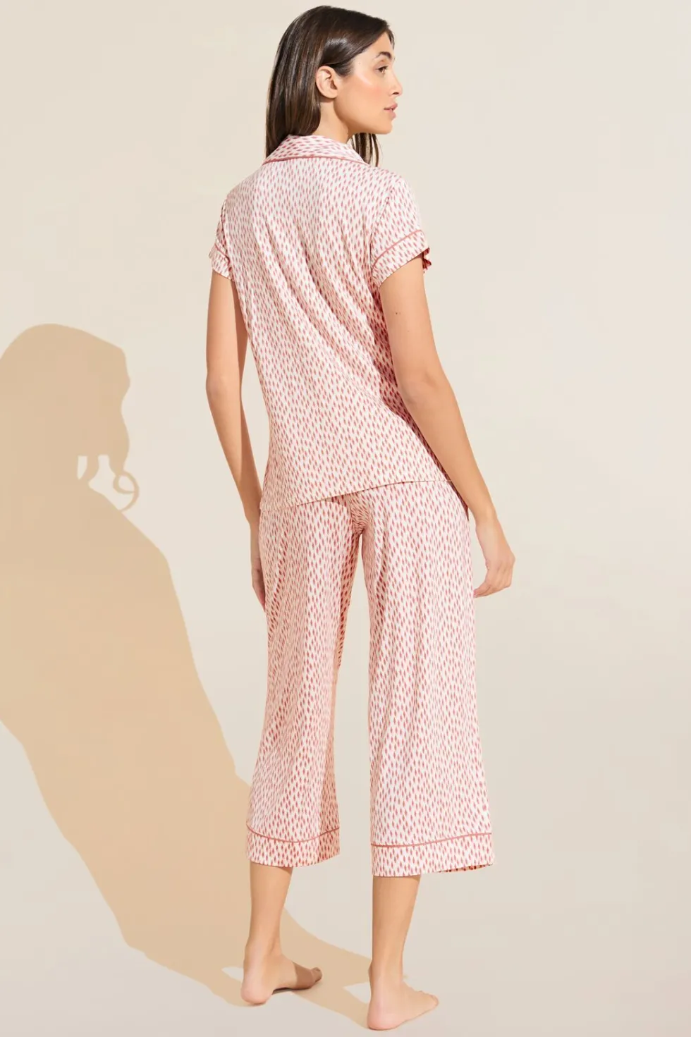 Gisele Printed Tencel Modal Short Sleeve Cropped Pj Set-Eberjey Sale