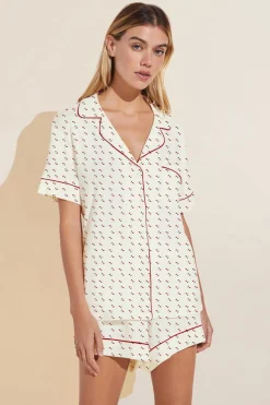 Gisele Printed Tencel Modal Relaxed Short Pj Set-Eberjey Discount