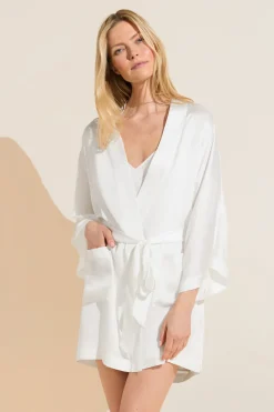Inez Textured Washable Silk Short Robe-Eberjey Online