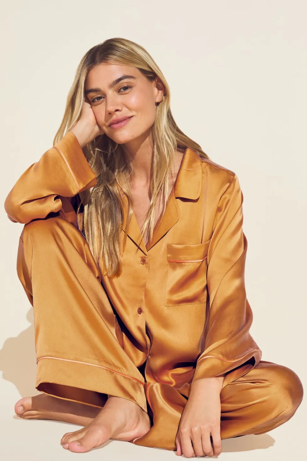 Inez Washable Silk Long Pj Set-Eberjey Cheap