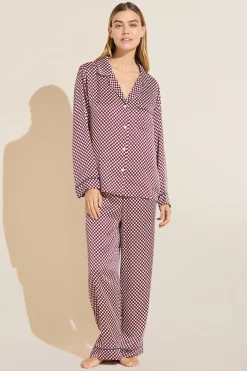 Inez Washable Silk Printed Long Pj Set-Eberjey Cheap