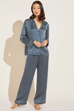 Inez Washable Silk Printed Long Pj Set-Eberjey Hot