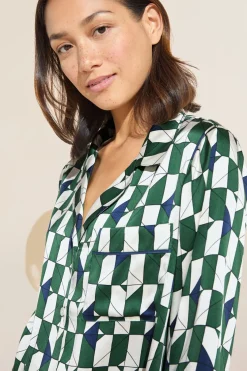 Inez Washable Silk Printed Long Pj Set-Eberjey New