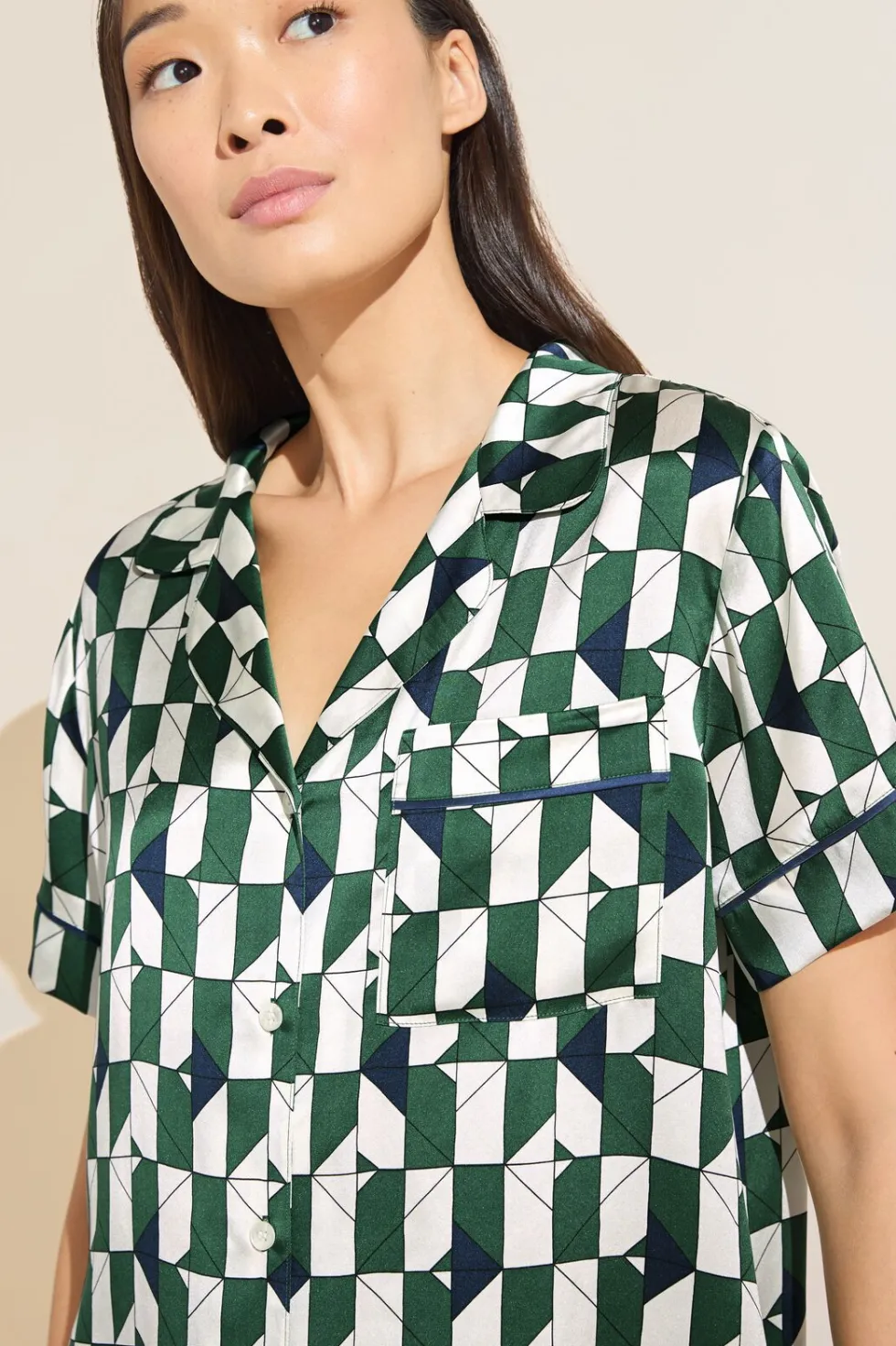 Inez Washable Silk Printed Short Pj Set-Eberjey Shop