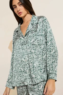 Inez Washable Silk Printed Long Pj Set-Eberjey Hot