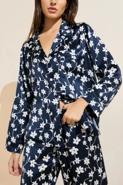 Inez Washable Silk Printed Long Pj Set-Eberjey Sale