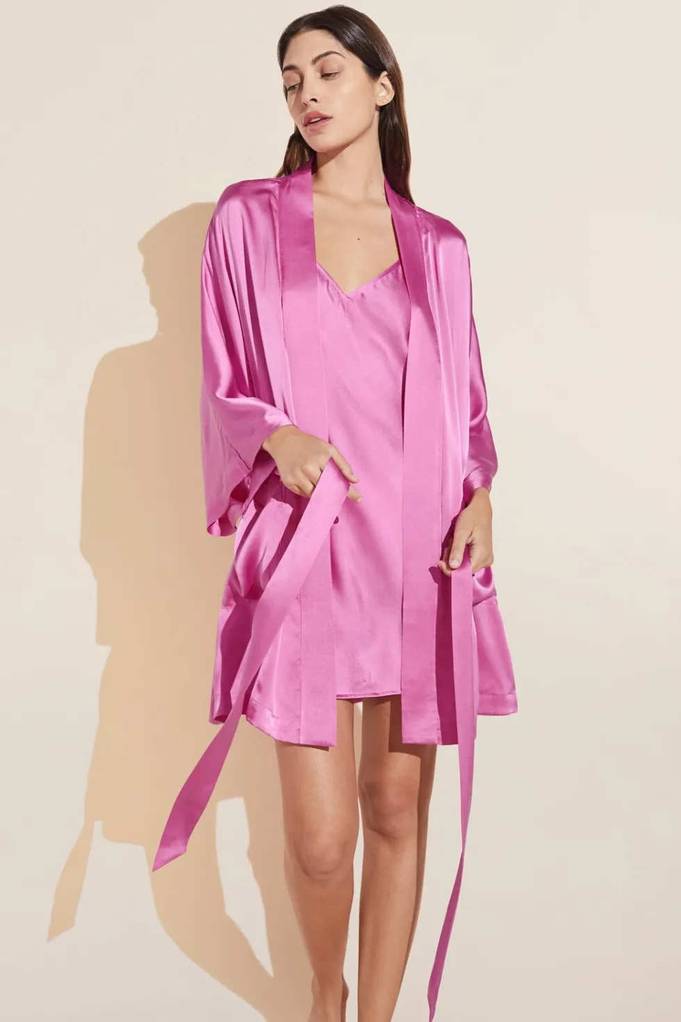 Inez Washable Silk Short Robe-Eberjey Outlet