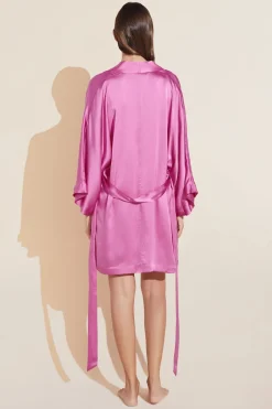 Inez Washable Silk Short Robe-Eberjey Outlet