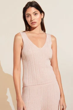 Infinite Organic Cotton Blend Sweater Rib V-Neck Tank-Eberjey Online