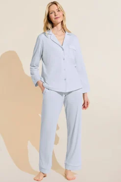 Organic Pima Cotton Notch Collar Top & Pant Pj Set-Eberjey Hot