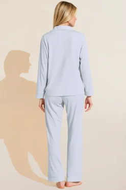 Organic Pima Cotton Notch Collar Top & Pant Pj Set-Eberjey Hot
